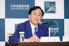 Inauguration press conference for new chairman of Japan Productivity Center